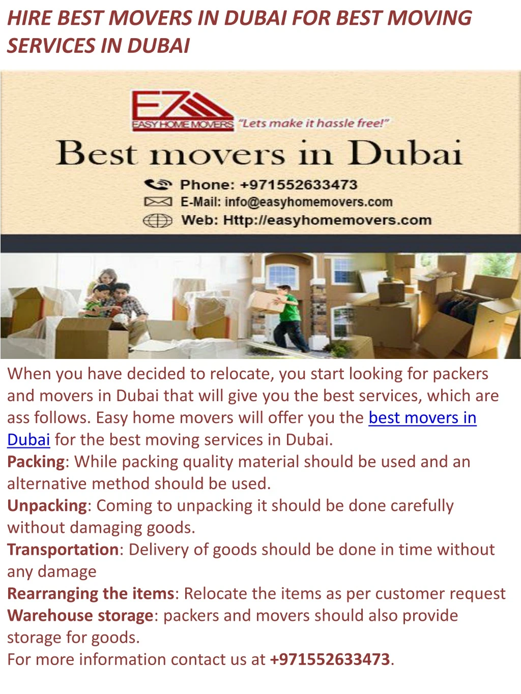 hire best movers in dubai for best moving