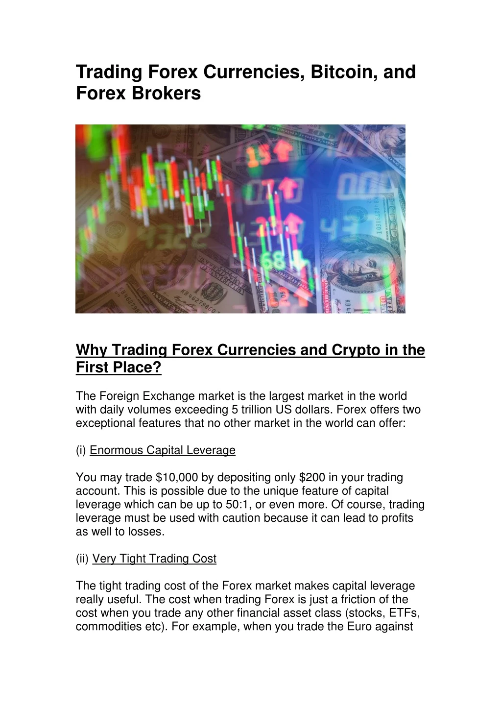 trading forex currencies bitcoin and forex brokers