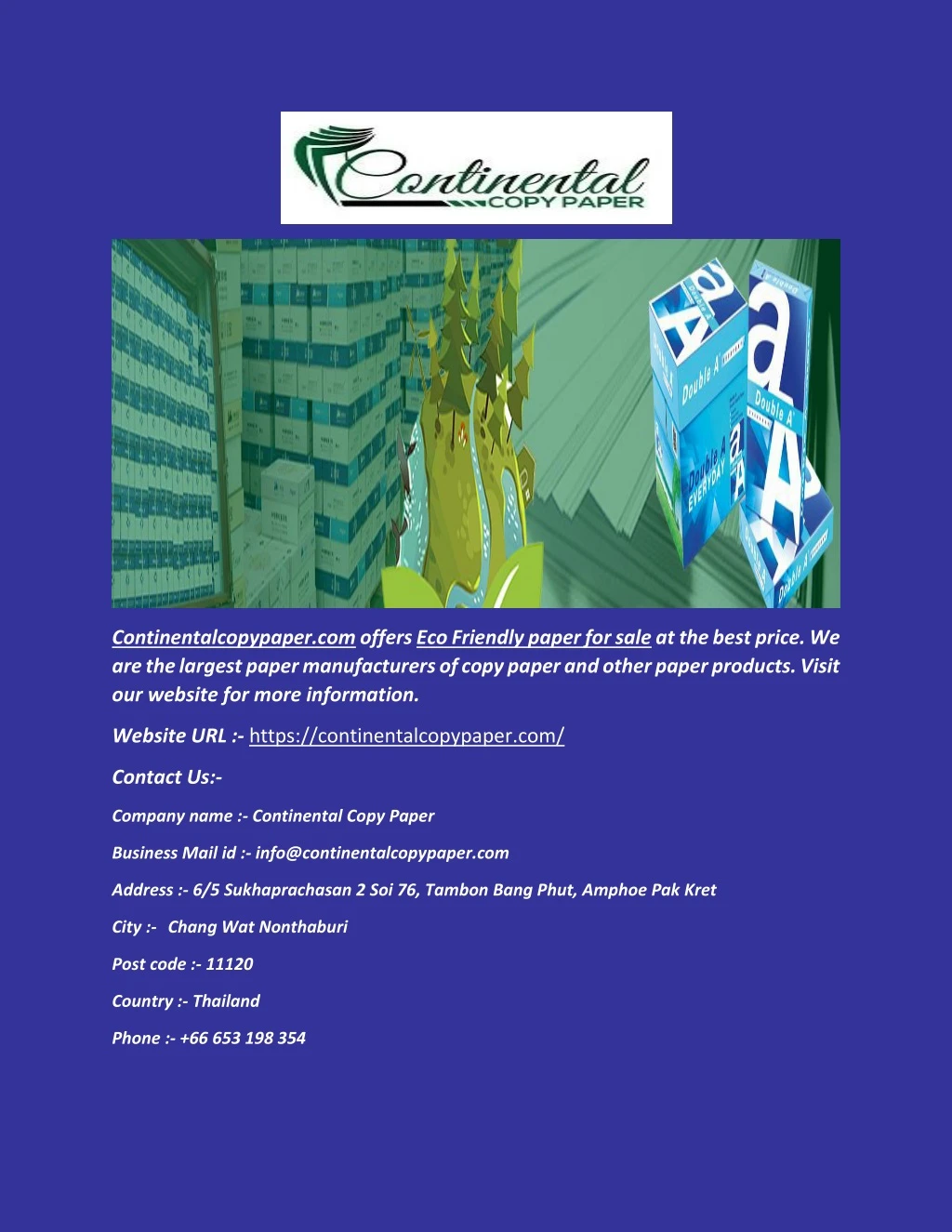 continentalcopypaper com offers eco friendly
