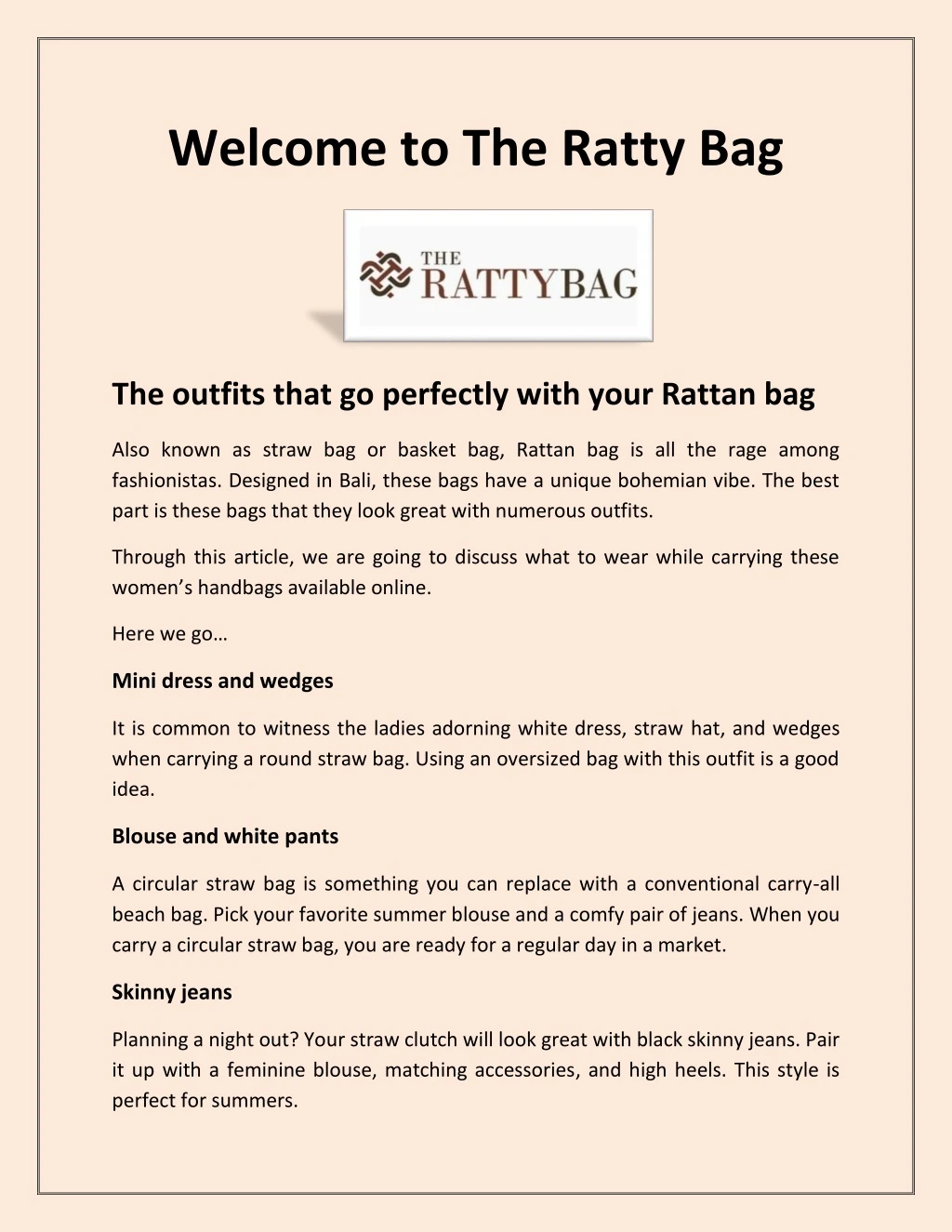 welcome to the ratty bag