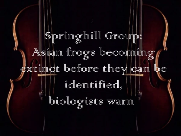 Springhill Group: Asian frogs becoming extinct before they c