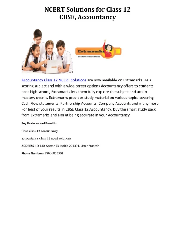 NCERT Solutions for Class 12 , CBSE, Accountancy