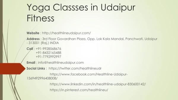 Yoga Classses in Udaipur Fitness