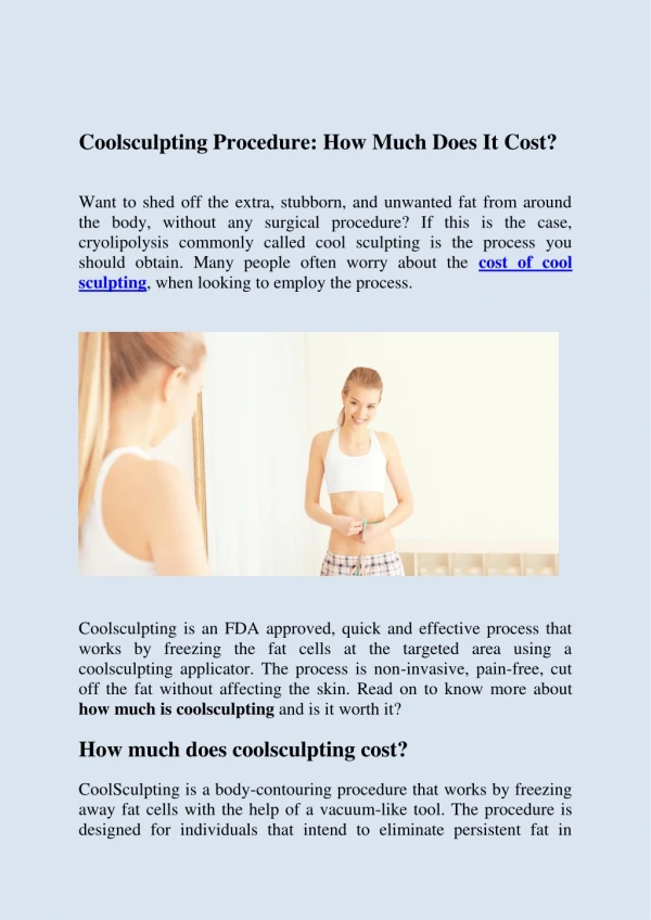 Coolsculpting Procedure: How Much Does It Cost?