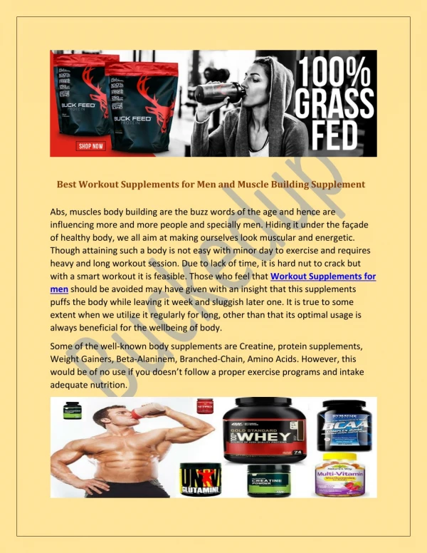 Best Workout Supplements for Men and Muscle Building Supplement