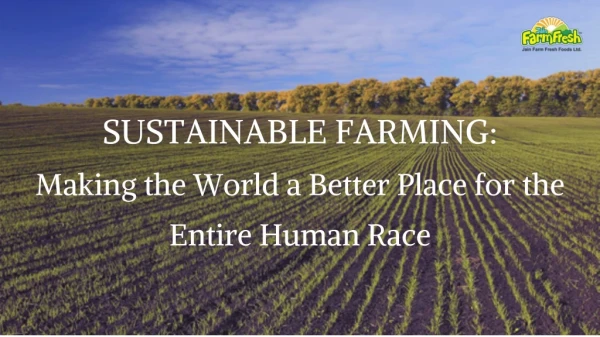 Sustainable Farming Making The World Better Place | Jain Farm Fresh Foods Ltd.