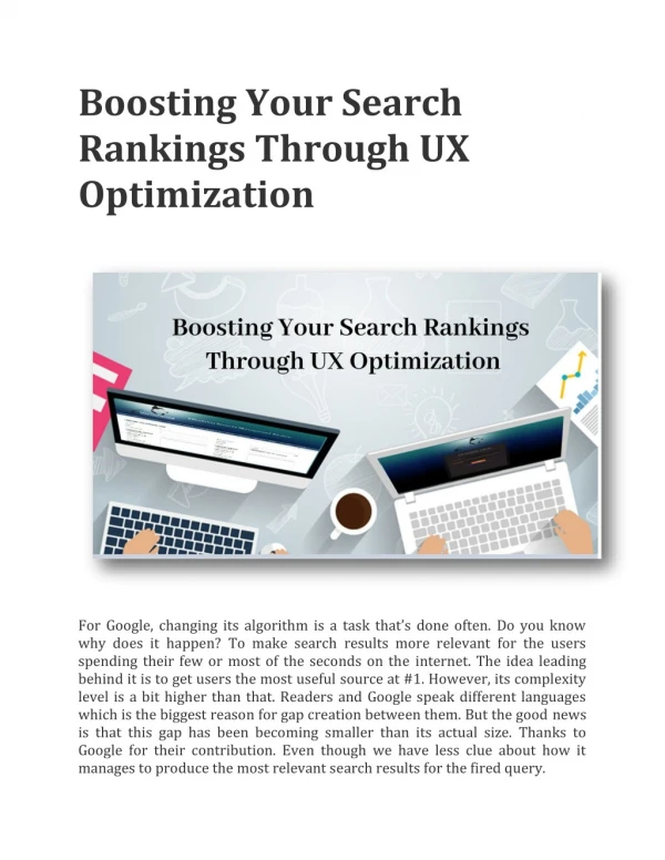 Boosting Your Search Rankings Through UX Optimization
