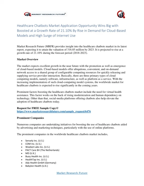 Healthcare Chatbots Market Research 2019