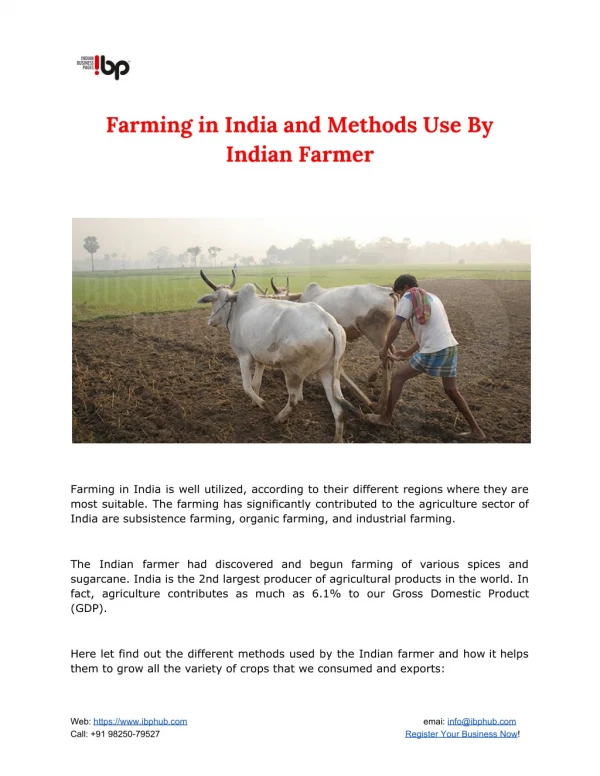 Farming in India and Methods Use By Indian Farmer