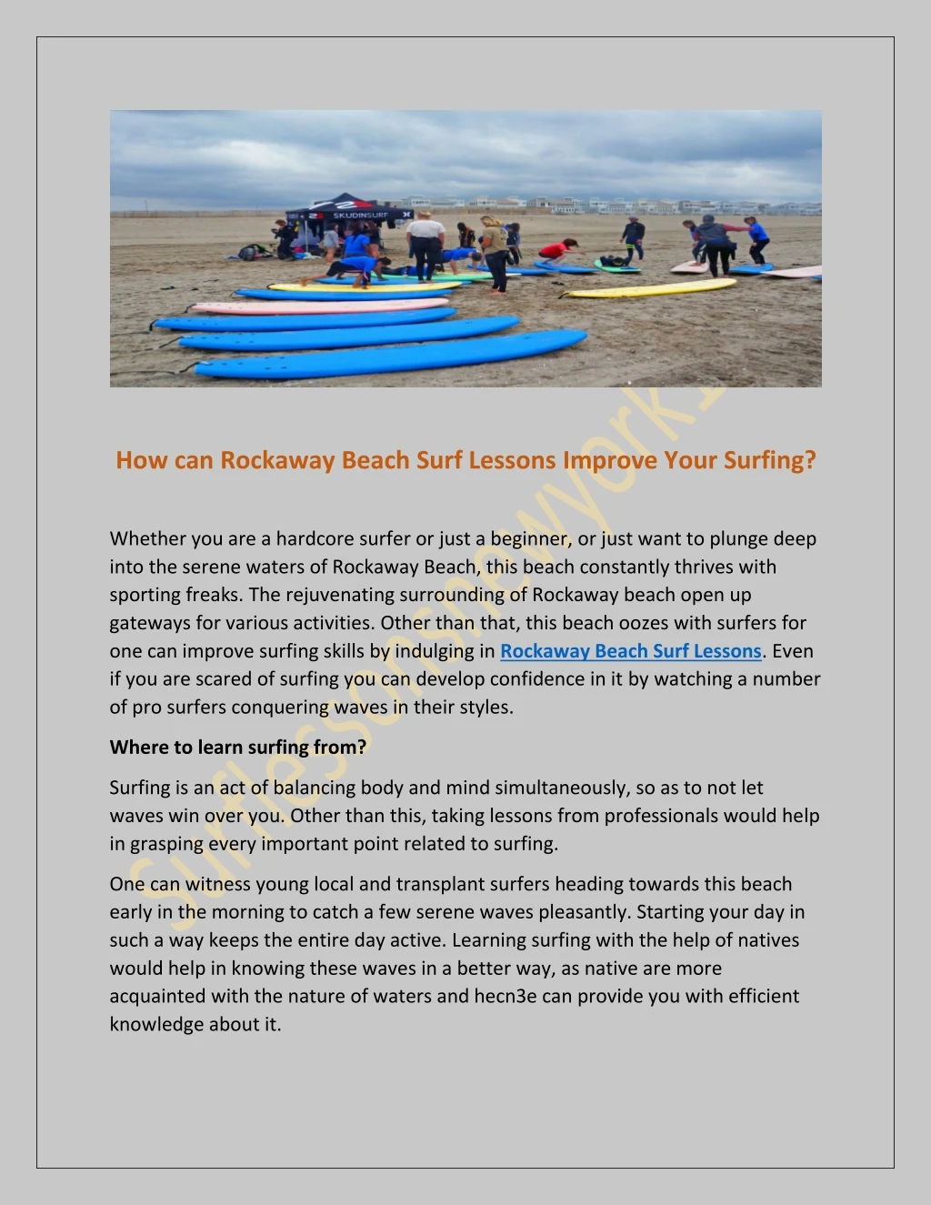 how can rockaway beach surf lessons improve your