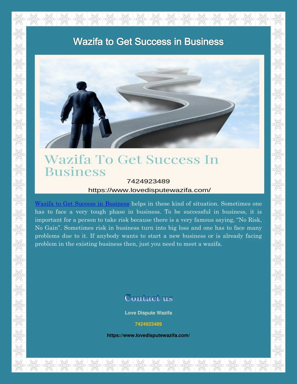 wazifa to get success in business helps in these