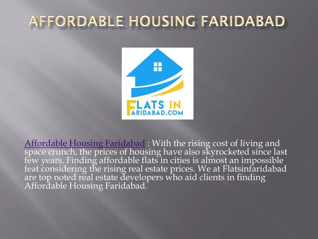 affordable housing faridabad