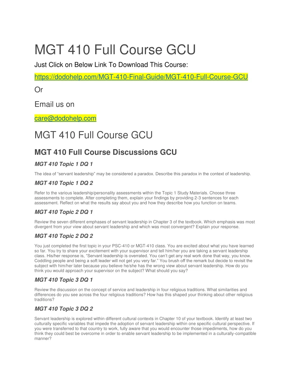 mgt 410 full course gcu just click on below link