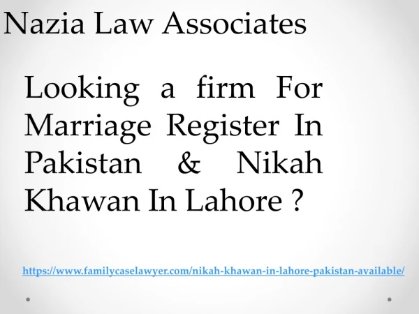 Nikah Khawan In LAhore Pakistan & Marriage Register In Lahore