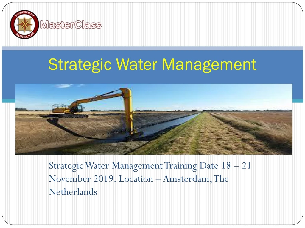 strategic water management