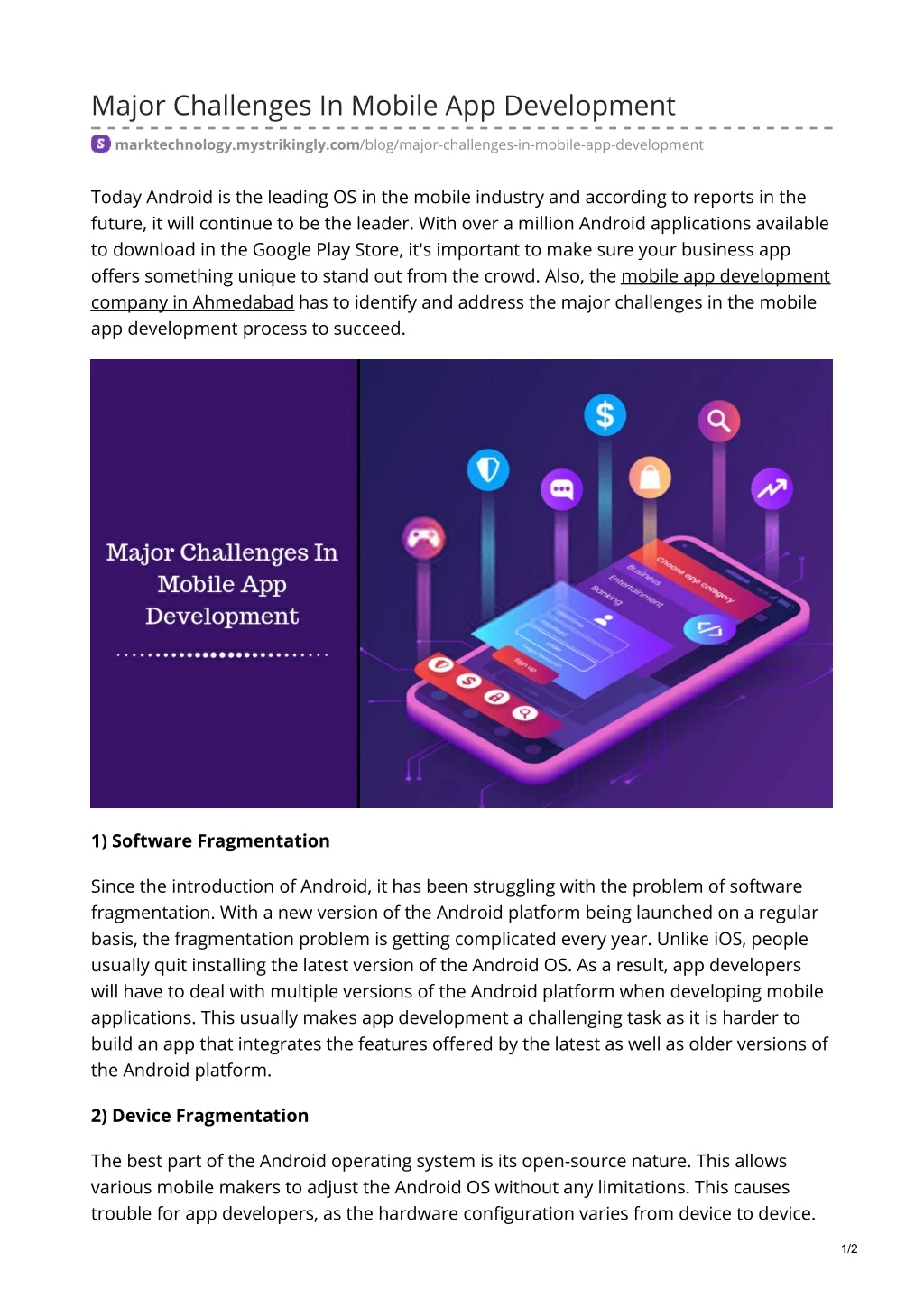 major challenges in mobile app development