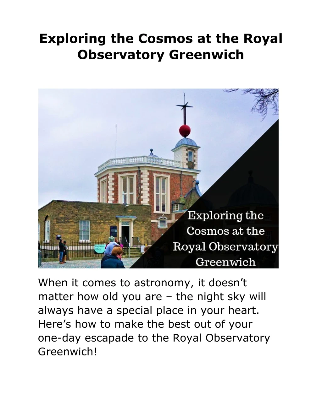 exploring the cosmos at the royal observatory