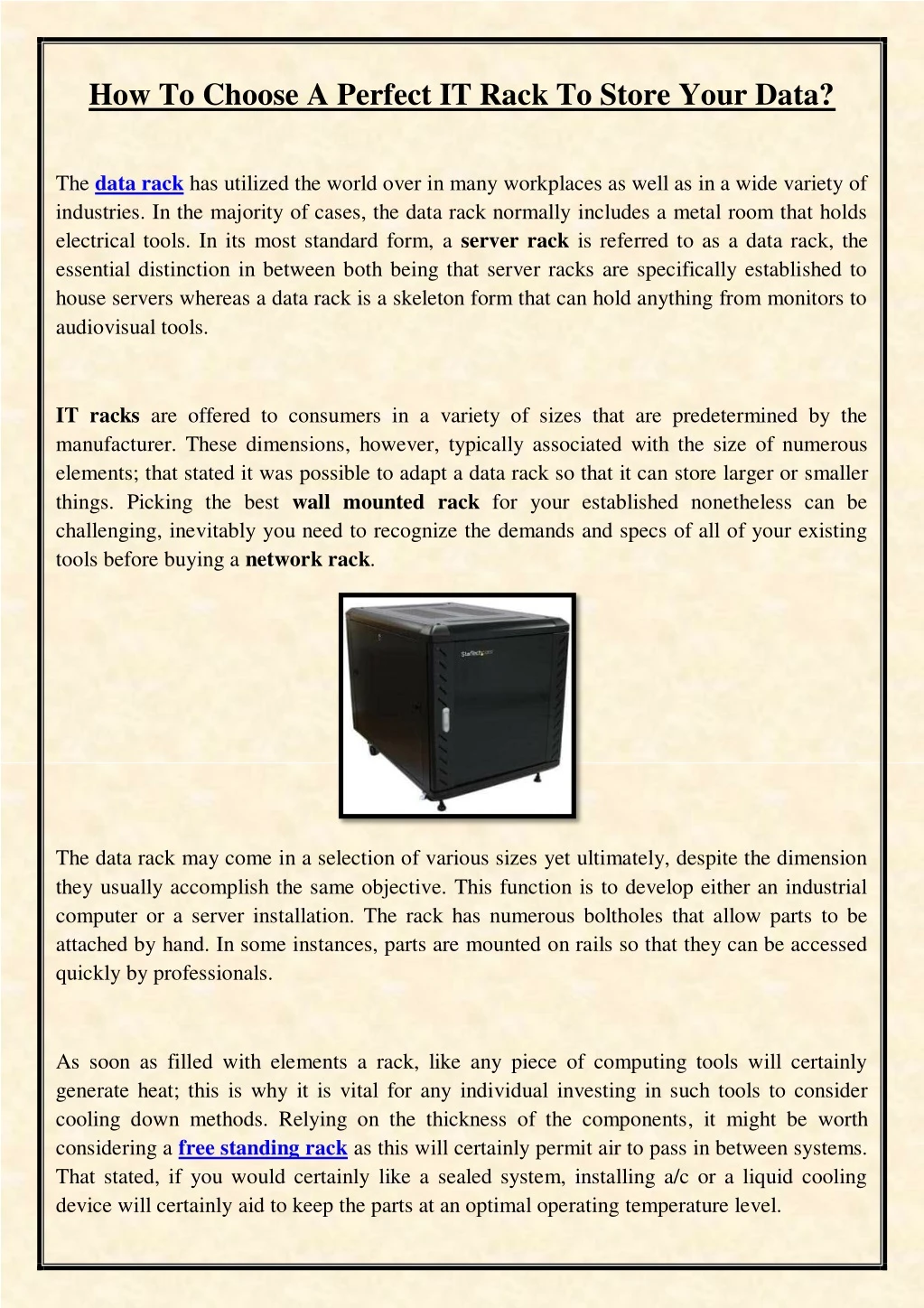 how to choose a perfect it rack to store your data