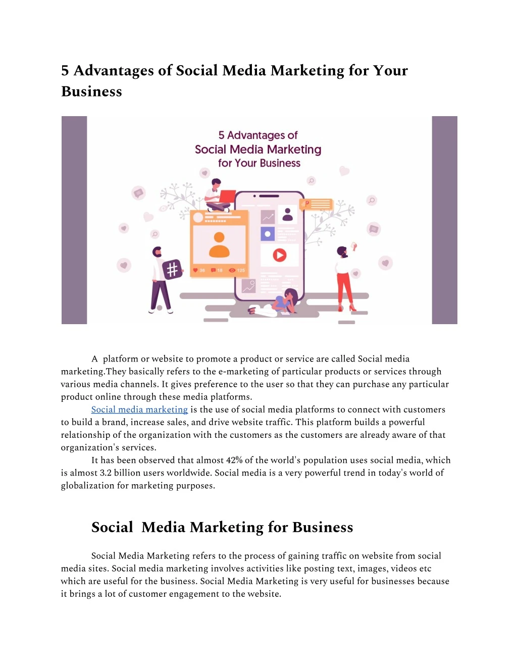 5 advantages of social media marketing for your
