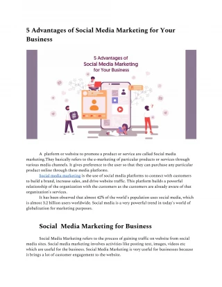 5 Advantages of Social Media Marketing for Your Business