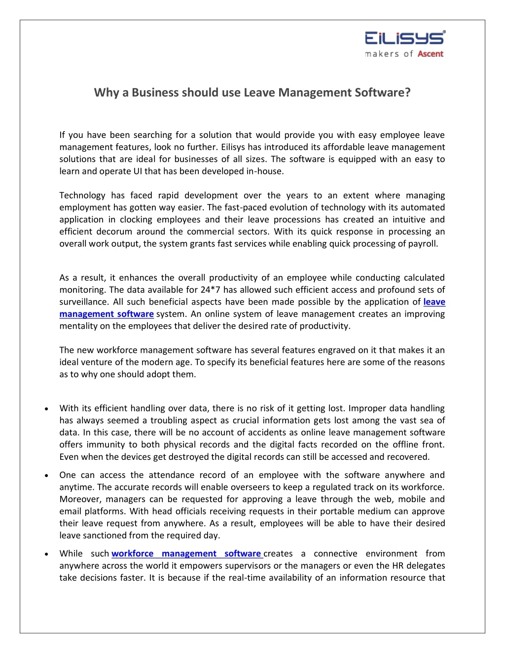why a business should use leave management