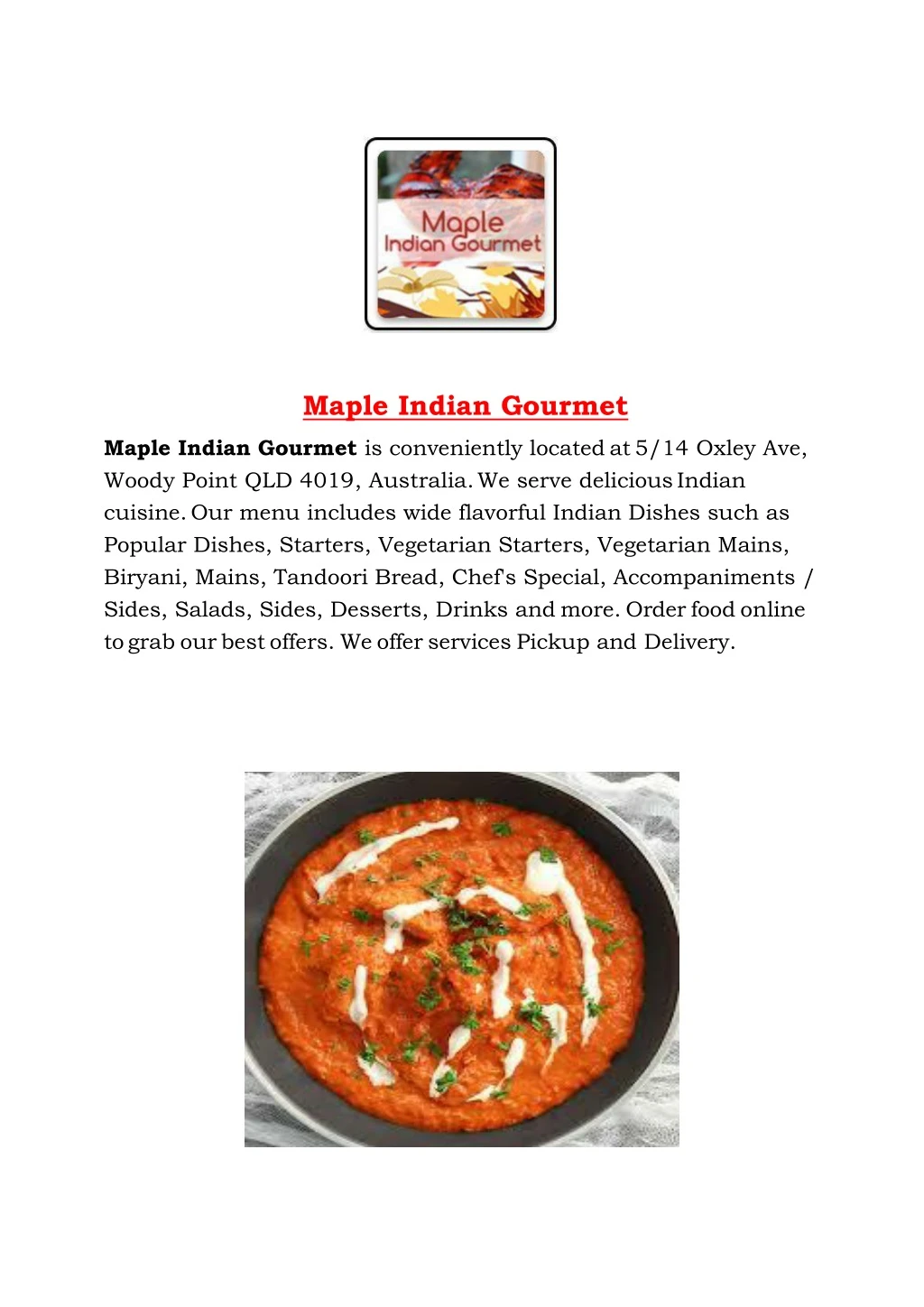 maple indian gourmet