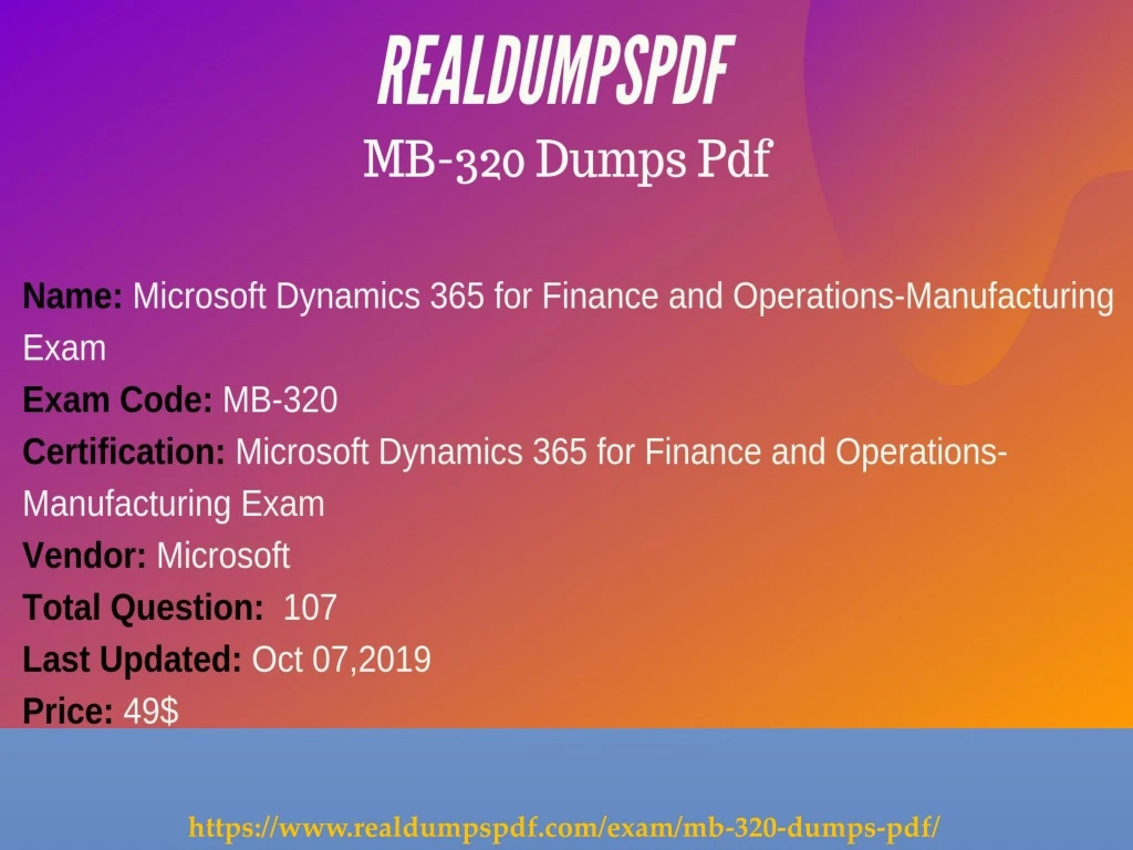 https www realdumpspdf com exam mb 320 dumps pdf