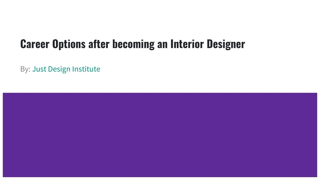 career options after becoming an interior designer