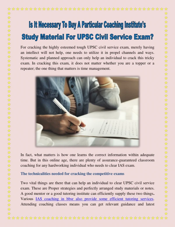 Is It Necessary To Buy A Particular Coaching Institute's Study Material For UPSC Civil Service Exam?