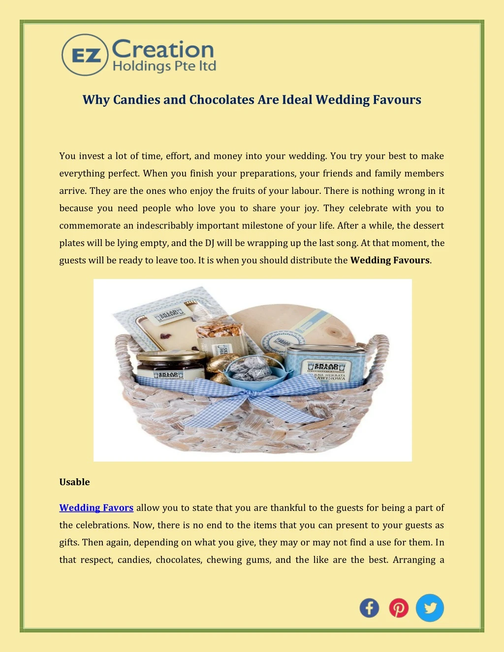 why candies and chocolates are ideal wedding