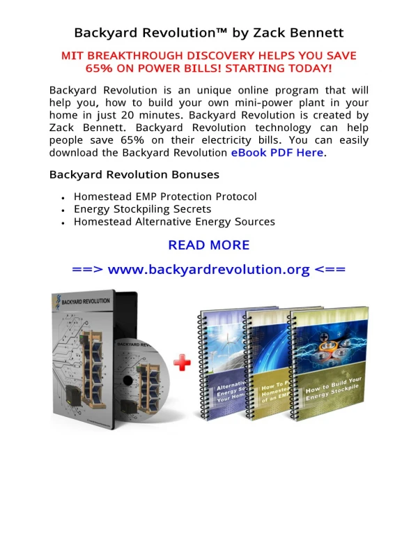 [PDF] Backyard Revolution™ by Zack Bennett: Backyard Revolution Solar System