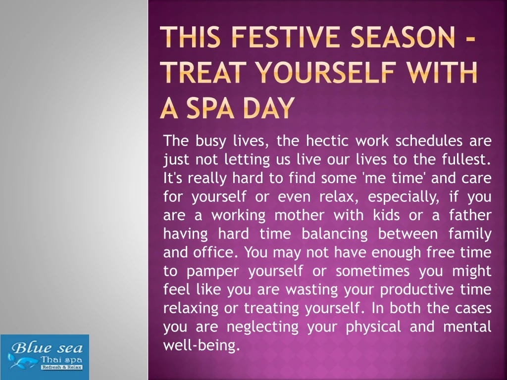 this festive season treat yourself with a spa day
