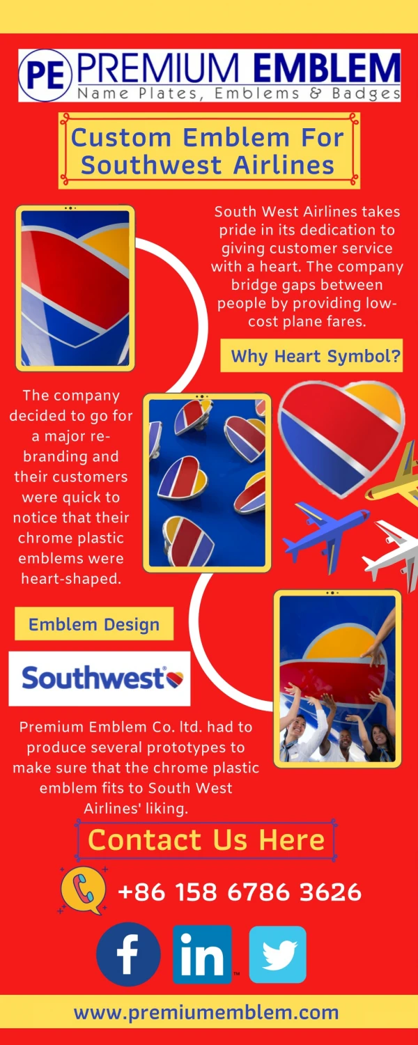 South West Airlines Emblem Manufacturer | Premium Emblem