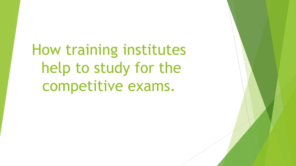 how training institutes help to study