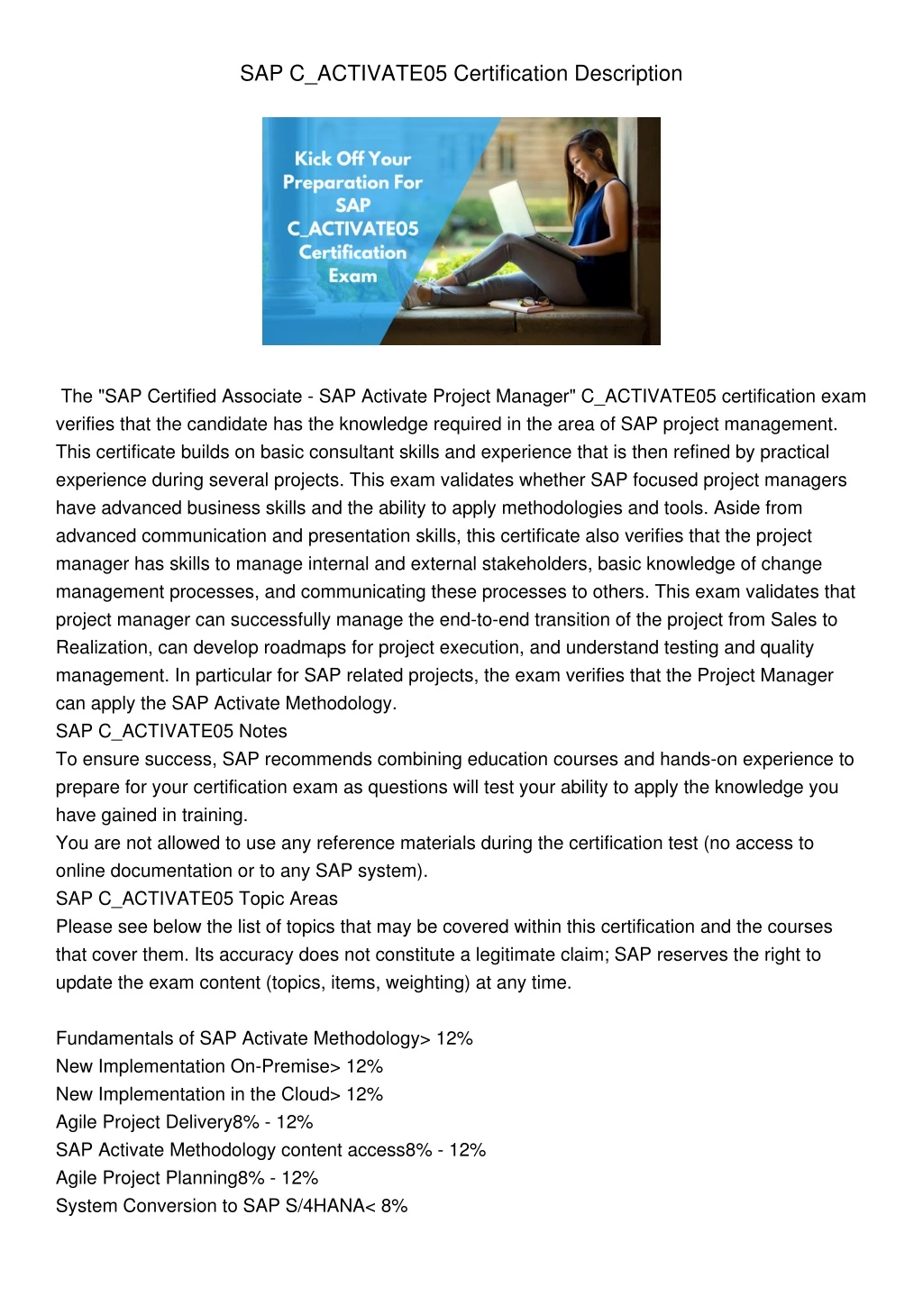 sap c activate05 certification description