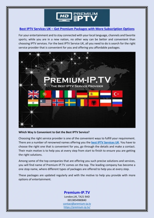 Best IPTV Services UK – Get Premium Packages with More Subscription Options
