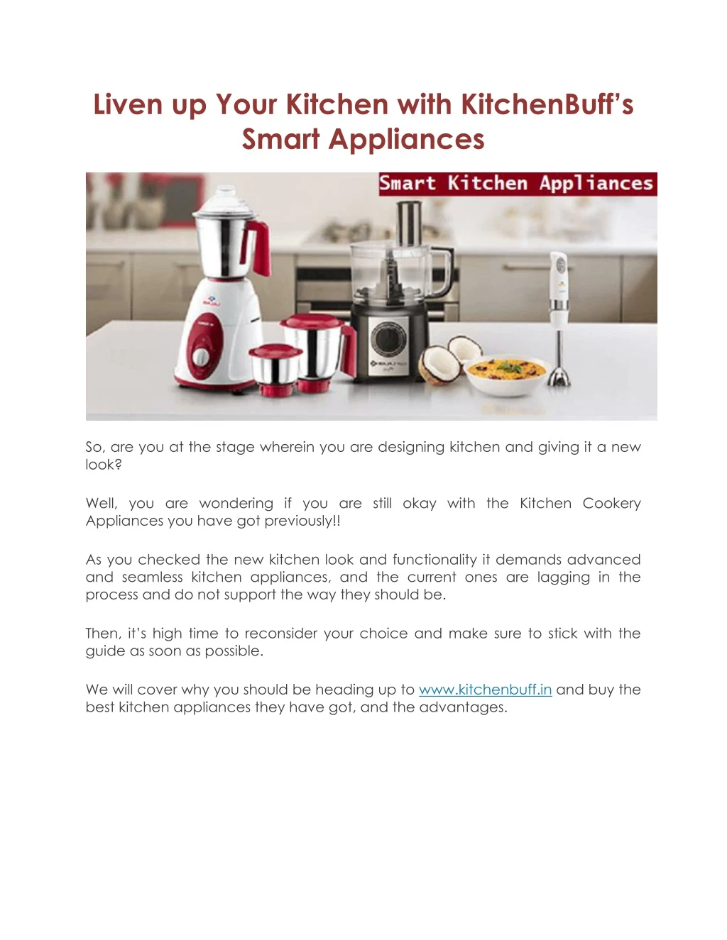 PPT - Liven up Your Kitchen with KitchenBuff’s Smart Appliances ...