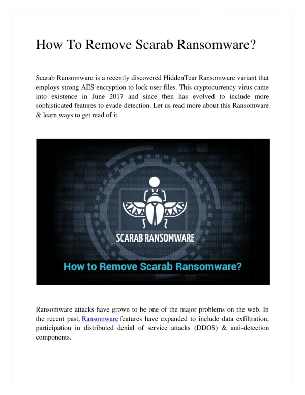 Guide to Remove Scarab Ransomware – Virus Removal Guide