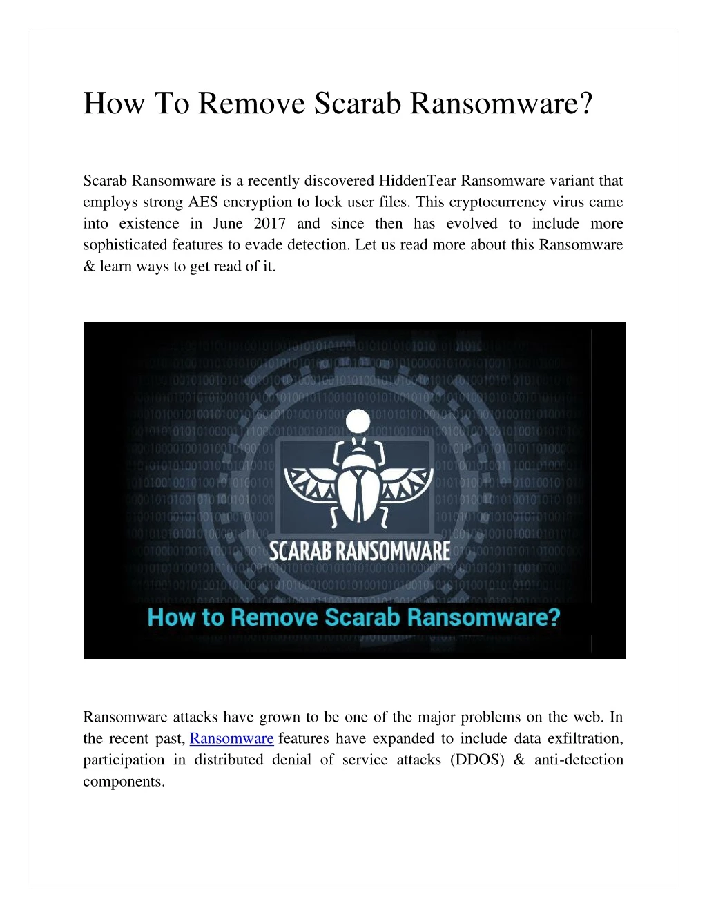 how to remove scarab ransomware