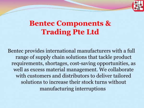 bentec components trading pte ltd