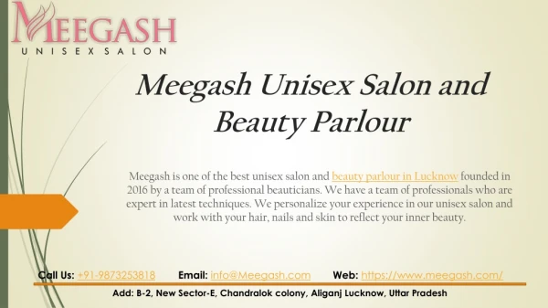 Meegash Unisex Salon and Beauty Parlour for Best Makeup Services