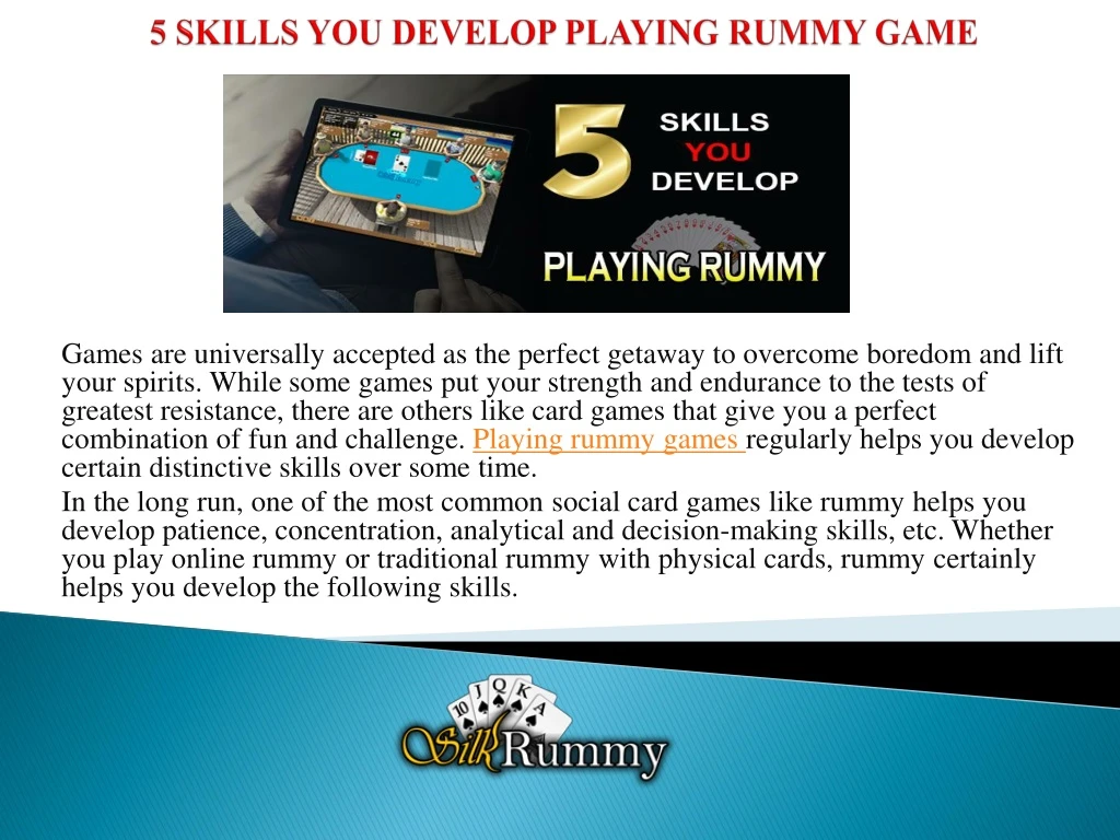 5 skills you develop playing rummy game