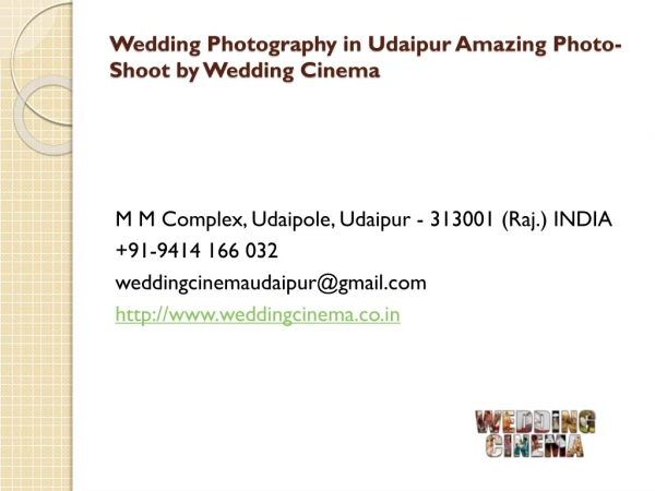 Wedding Photography in Udaipur Amazing Photo-Shoot by Wedding Cinema