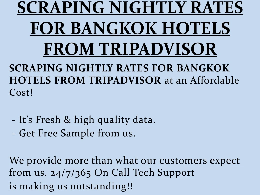 scraping nightly rates for bangkok hotels from tripadvisor