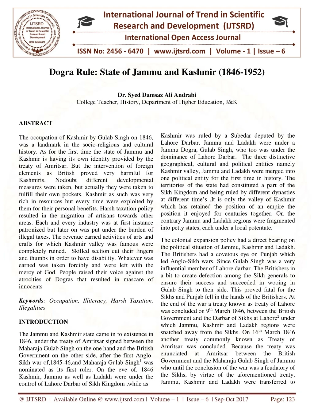 international journal of trend in scientific