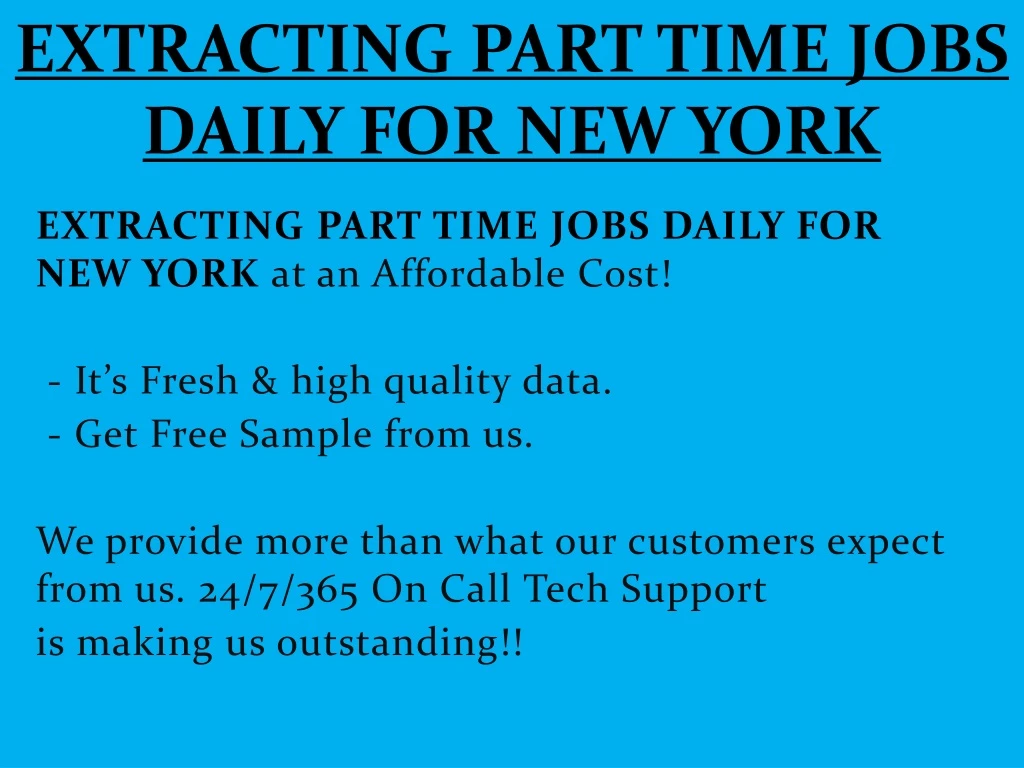 extracting part time jobs daily for new york