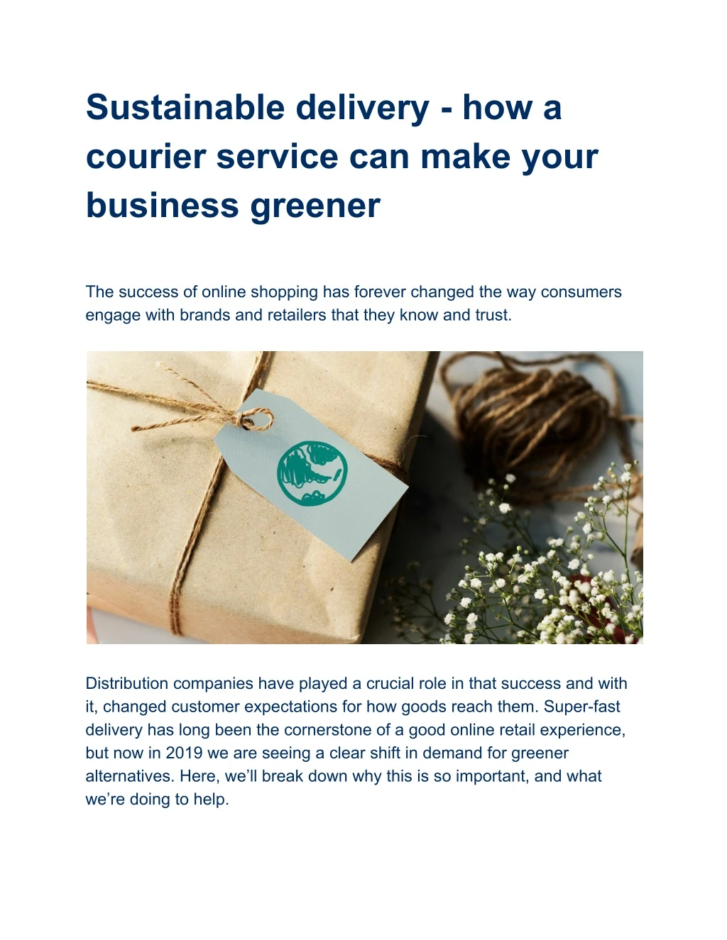 sustainable delivery how a courier service