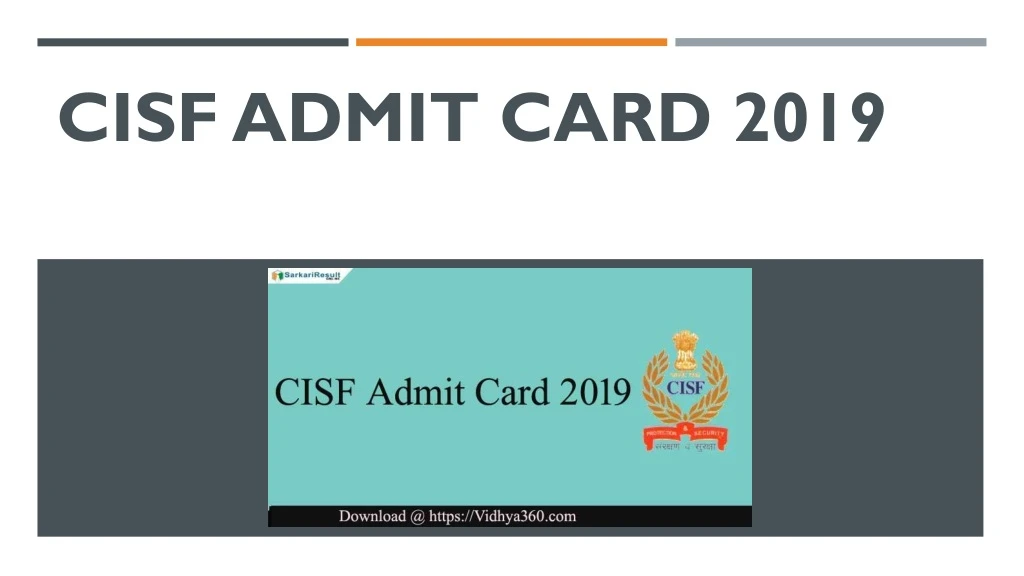 cisf admit card 2019