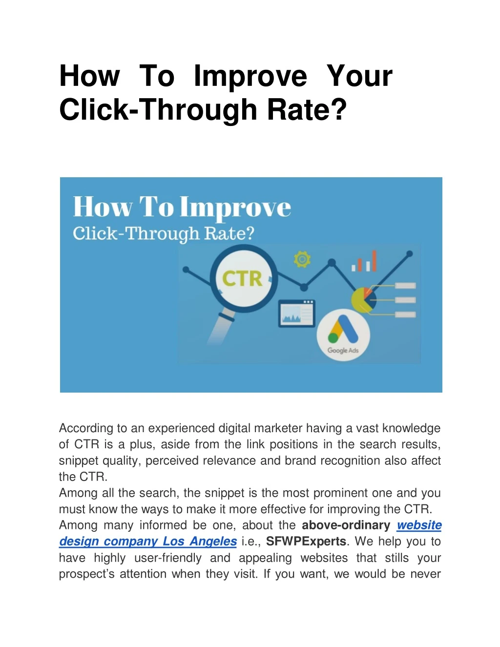how to improve your click through rate