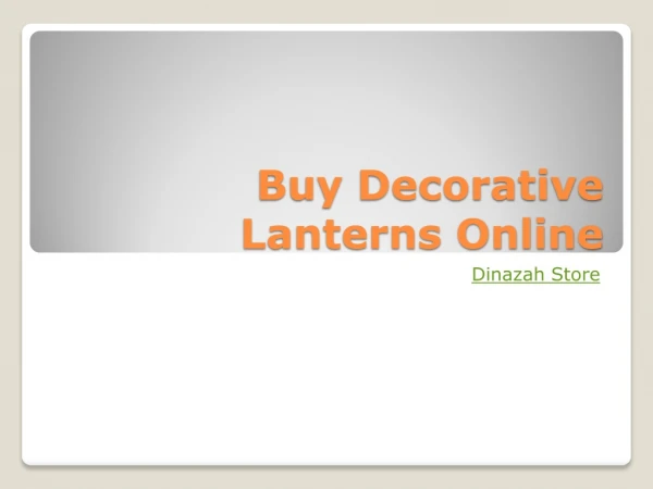 Buy Decorative Lanterns Online Store